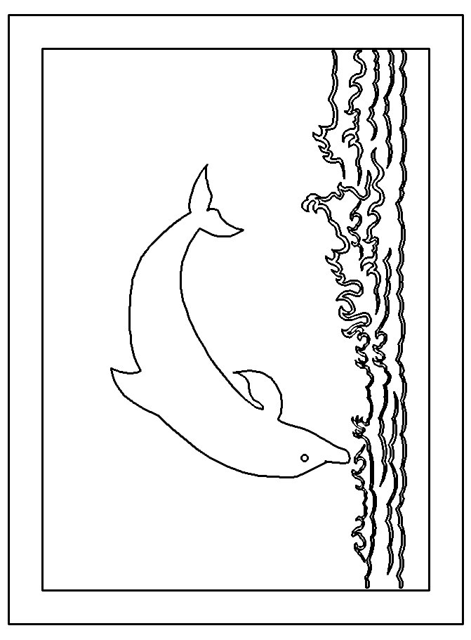 Plansa de colorat cu Delfin 1 1